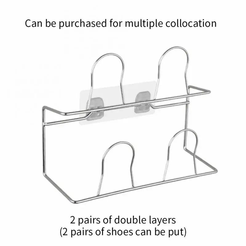 Self Adhesive Wall Mounted Shoe Rack Shelf High Heels Sports Shoe Organizer Slippers Bathroom Storage Racks Home Shoes Organizer
