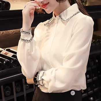 

Women Blouses Long Sleeve Ladies Tops Office Long Sleeve Shirts Women Student Blusas Camisas Mujer T8