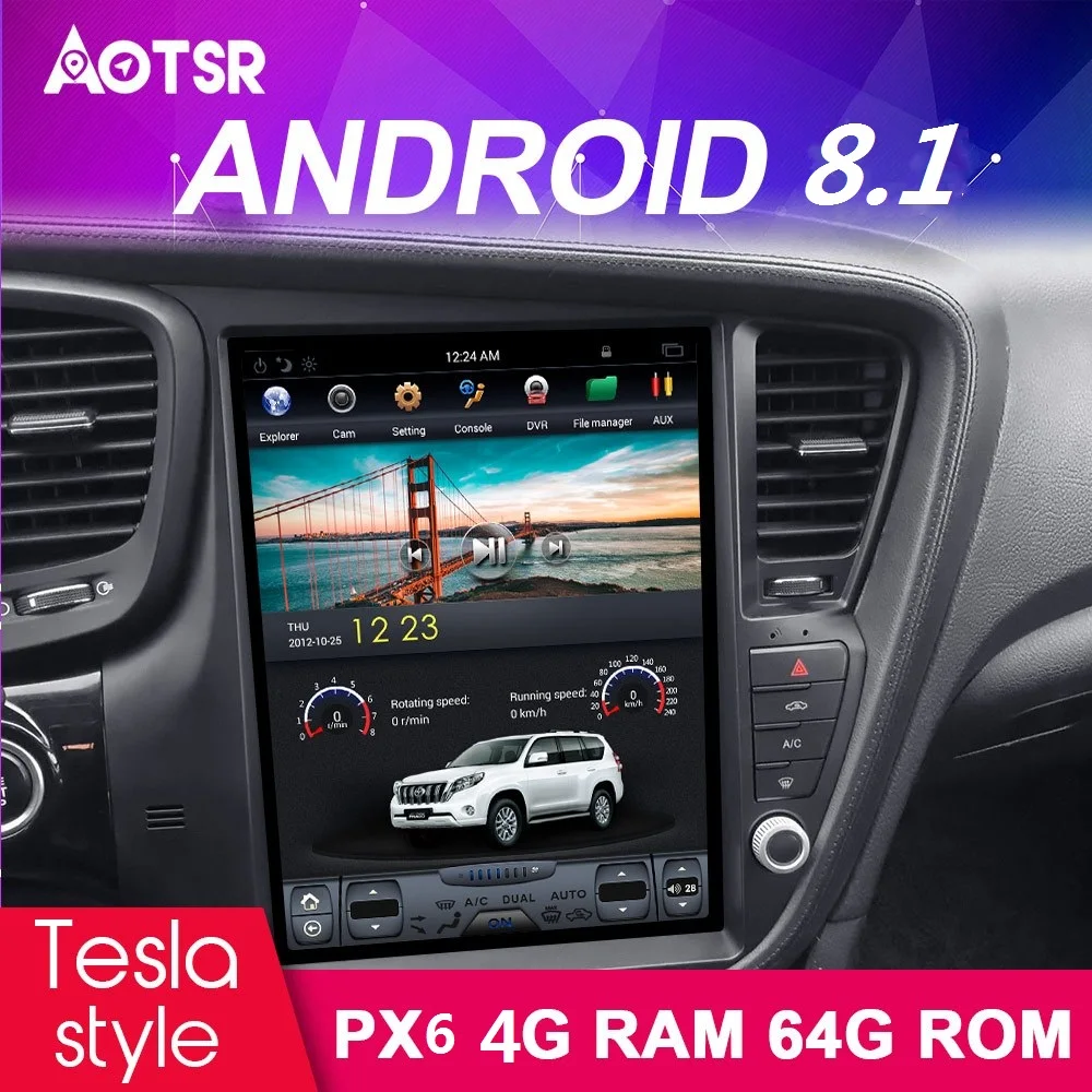 Автомобильный DVD плеер в стиле Tesla Android 8 14 + 64 ГБ GPS навигатор для KIA Optima K5 2010 2013