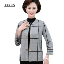 XJXKS свободное повседневное женское пальто большого размера осень зима высококачественный кашемировый Трикотажный Свитер Кардиган Женская куртка