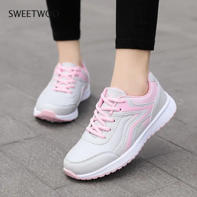 Running Shoes Fashion Women Sneakers winter Breathable PU Leather Sport Shoes Womens Trainers Running Shoes Women Casual Gym