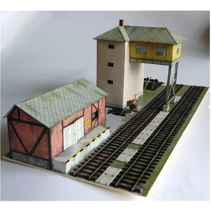1:87 1:64 1:72 1:76 Military Scene Series of German Railway Station Building 3D Paper Model Educational Toy
