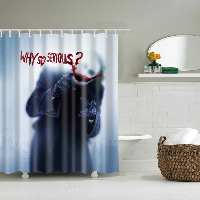 

Joker Why So Serious Custom Polyester Waterproof Shower Curtain Hooks 71" x 71"