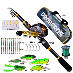 Carbon Fiber Fishing Rod Set Straight Handle Gun Throwing Fishing Rod with Fishing Line Spool Throwing Fishing Rod Combination