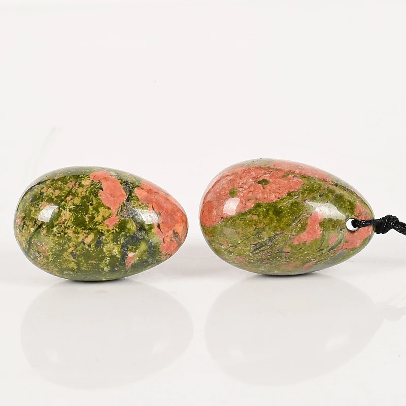 Unakite Massage Egg 30*20mm Natural Jade Yoni Ball Crystal Stone Mineral For Kegel Exercise Vaginal Muscle Health Ben Wa Balls