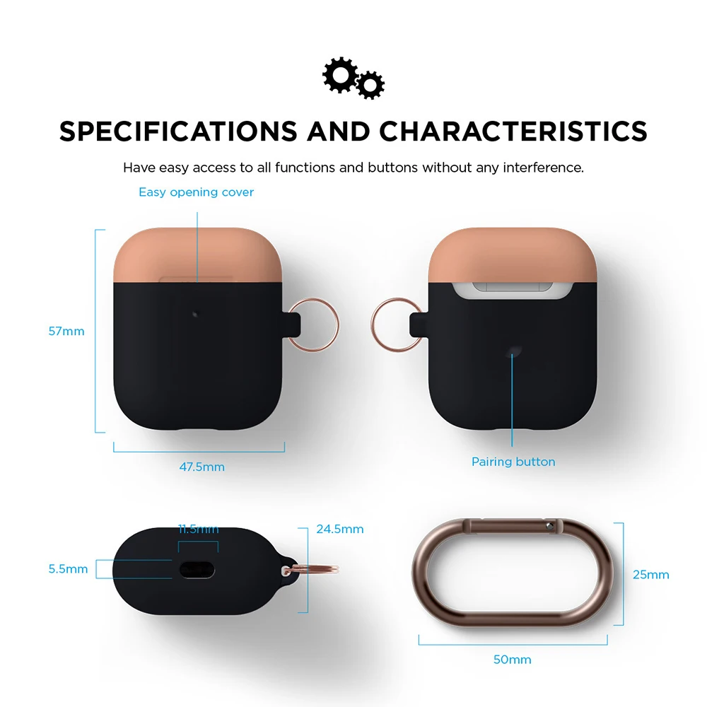 Для Apple Airpods bluetooth-гарнитура 1 2 двойной колпачок жидкий силиконовый чехол Сплит металлический крючок защитные чехлы аксессуары для наушников