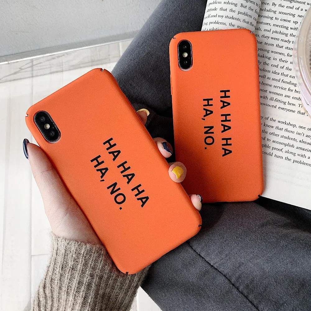 Оранжевый чехол для iPhone 6S 7 8Plus задняя крышка с английским для iPhone XR XS XSMAX матовый чехол из ПК для 11Pro Max противоударный чехол
