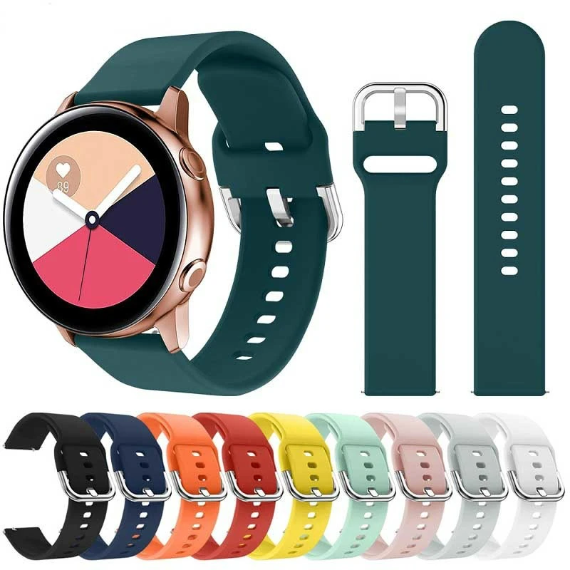 

20mm22mmlightSoft Silicone Watchband for Samsung Galaxy Watch Active 42mm Gear S2 Sport Waterproof Women Men Bracelet Band Strap
