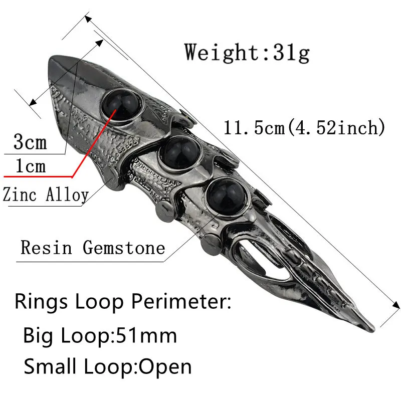 men rings K Винтажные мужские кольца с животным черепом, мужские кольца в стиле панк-рок, античное серебряное кольцо на палец с большим драконом, ювелирные изделия, мужские аксессуары, подарки - Цвет основного камня: men rings K