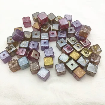 

New arrival! Mix color 16mm 50pcs Acrylic Six-sided cube beads for earrings,Earring parts,jewelry findings!