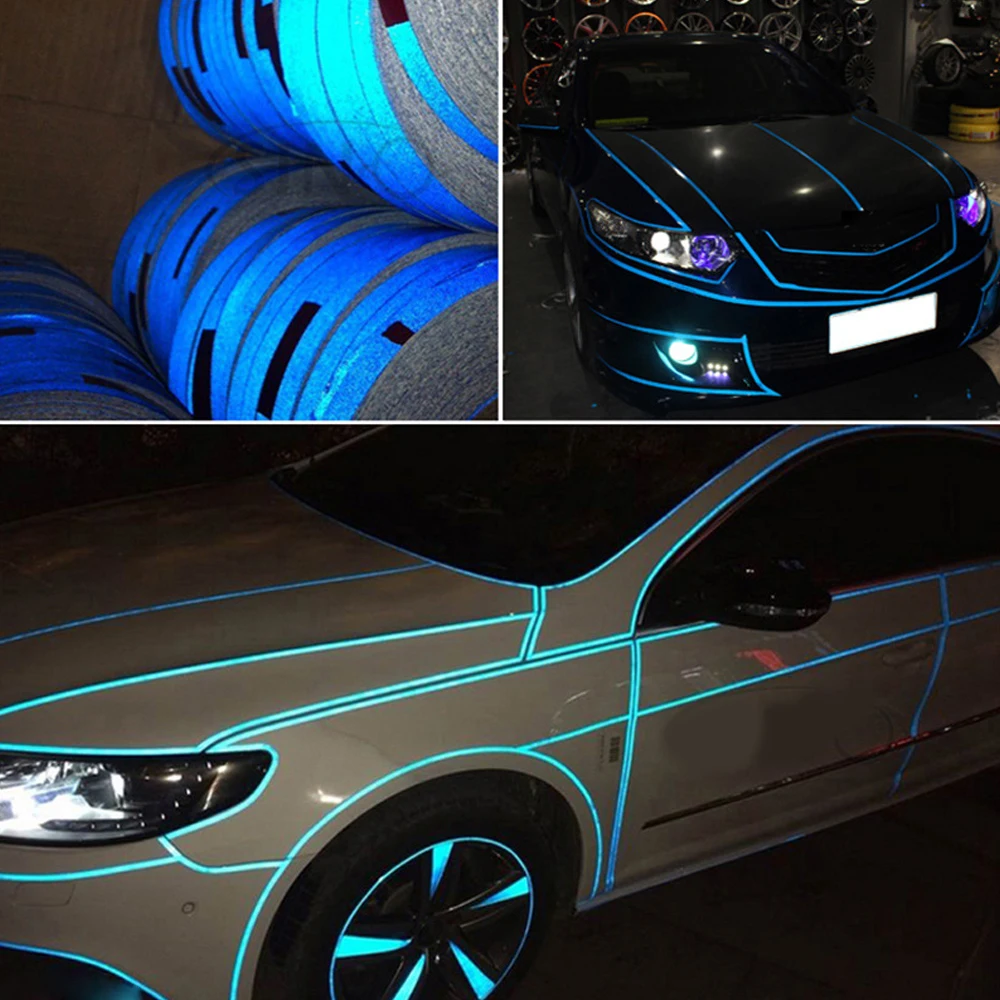 Автомобильная Ночная Безопасность авто лента светящаяся наклейка для Nissan TEANA QASHQAI BLUEBIRD SUNNY TIIDA PALADIN Geniss Juke X-Trail