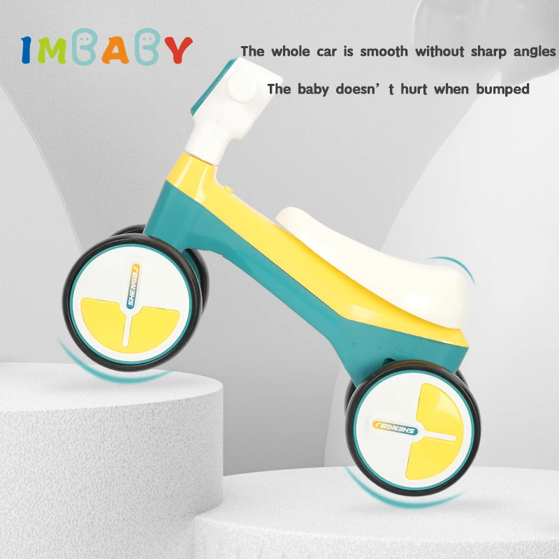 Baby Musical Balance Bike No Pedal Non-Slip 4 Wheel Cycle Riding Toy Infant Indoor Outdoor Learning Walker Push Scooter Kid Gift