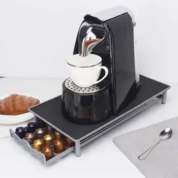 

40 Pods Coffee Capsule Storage Drawer Organizer Stand Coffee Capsules Holder For Nespresso Coffee Capsule Shelves 405x220mm
