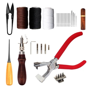 

New Leather Craft Punch Tool Kit Set Sewing Engraving Work Sewing Saddle Leather Craft Tool Kit Set