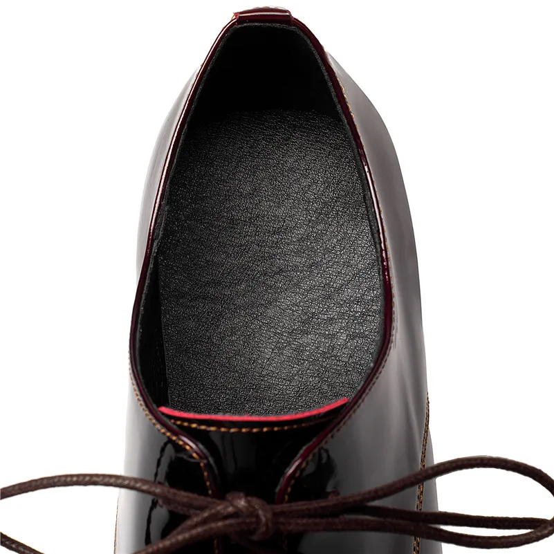 Meotina/женские туфли-лодочки на высоком каблуке обувь из натуральной кожи на не сужающемся книзу высоком массивном каблуке обувь с острым носком из коровьей кожи Дамская обувь размера плюс 33-43