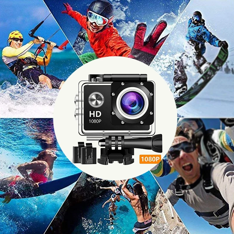 Экшн-камера HD 1080P водонепроницаемый 140 градусов широкоугольный объектив Спортивные видеокамеры 4k camara deportiva Спортивная камера