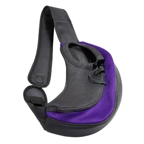 Фиолетовый Pet Puppy Dog Carrier Outdoor Travel Single Shoulder Bag Mesh Pouch Handbag - Цвет: Фиолетовый