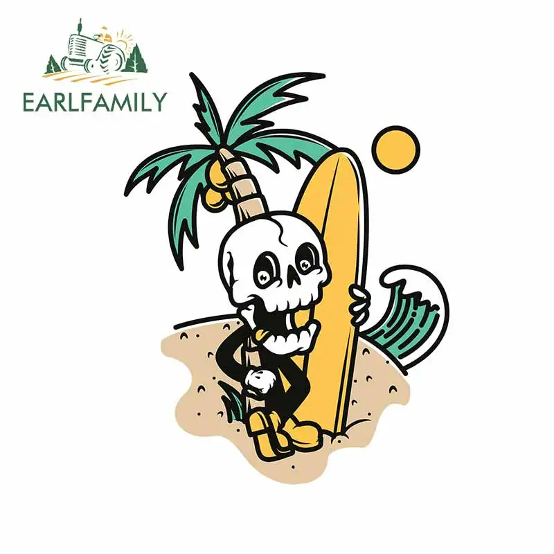 EARLFAMILY 13 см x 10 4 для серфинга мертвый череп пляж наклейки автомобиля ноутбука