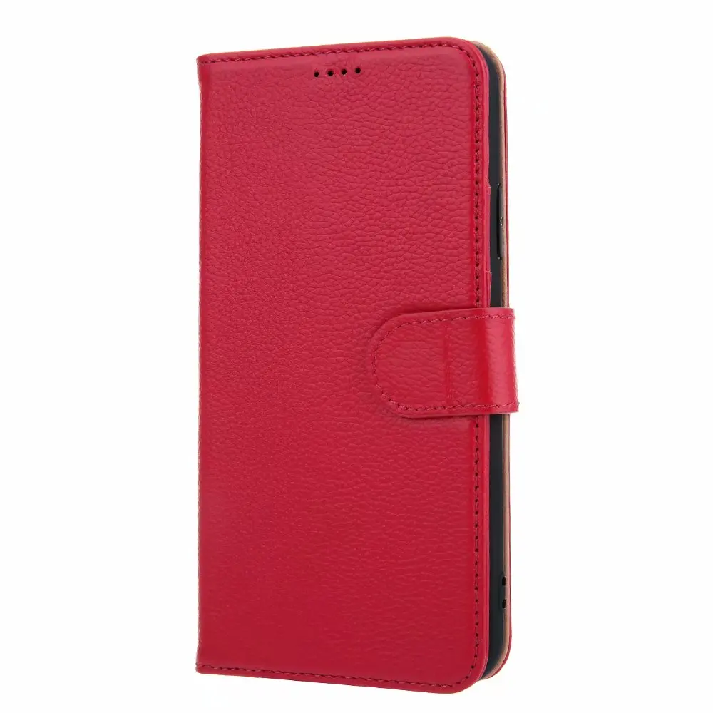 

100% Pure Cowhide Flip Wallet Cover for iPhone 11 Pro Max Litchi Grain Phone Case for iPhone X XS Max XR 6 6S 7 8 Plus