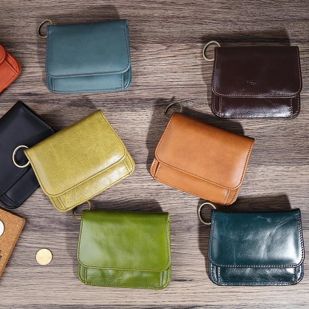 Genuine Leather Women Wallet RFID Blocking Compact Women\'s Wallets Small Zipper Coin Wallet Female Short Women Purse Card Wallet