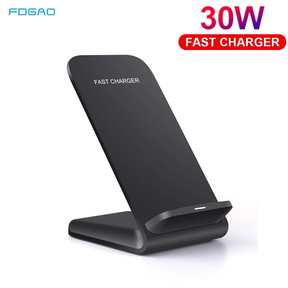 Беспроводное зарядное устройство FDGAO 30 Вт Qi для iPhone 12 11 Pro X XR XS Max 8 Plus Samsung S20 S21 Huawei
