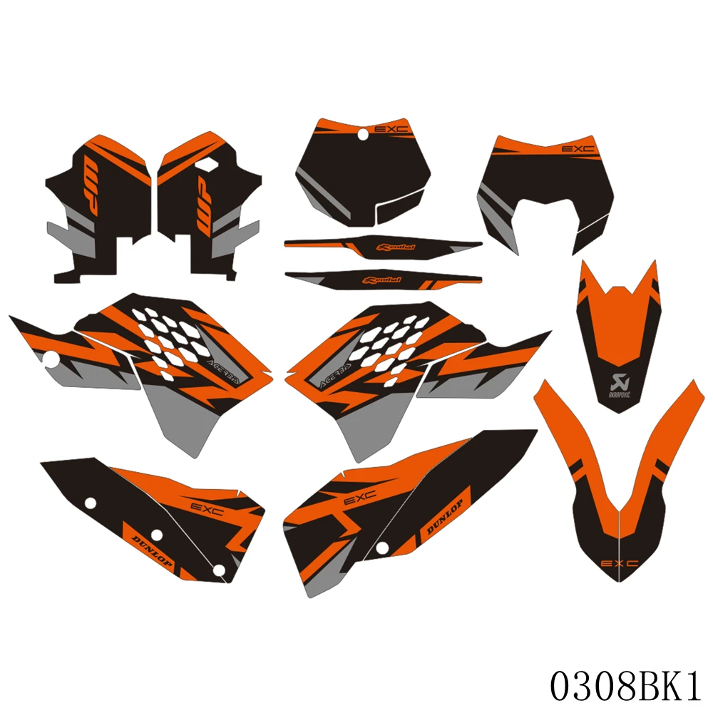 Полный Графика наклейки на мотоцикл фон заказ с номером для KTM SX EXC EXC-F 125 250 300 450 530