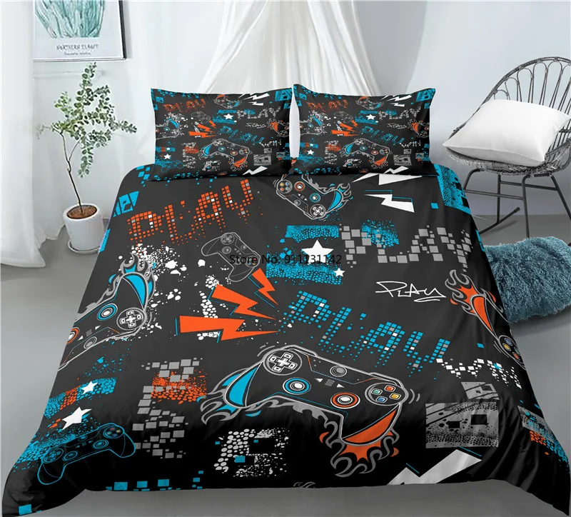 Комплект постельного белья с 3d-игровым контроллером и цифровым принтом удобный