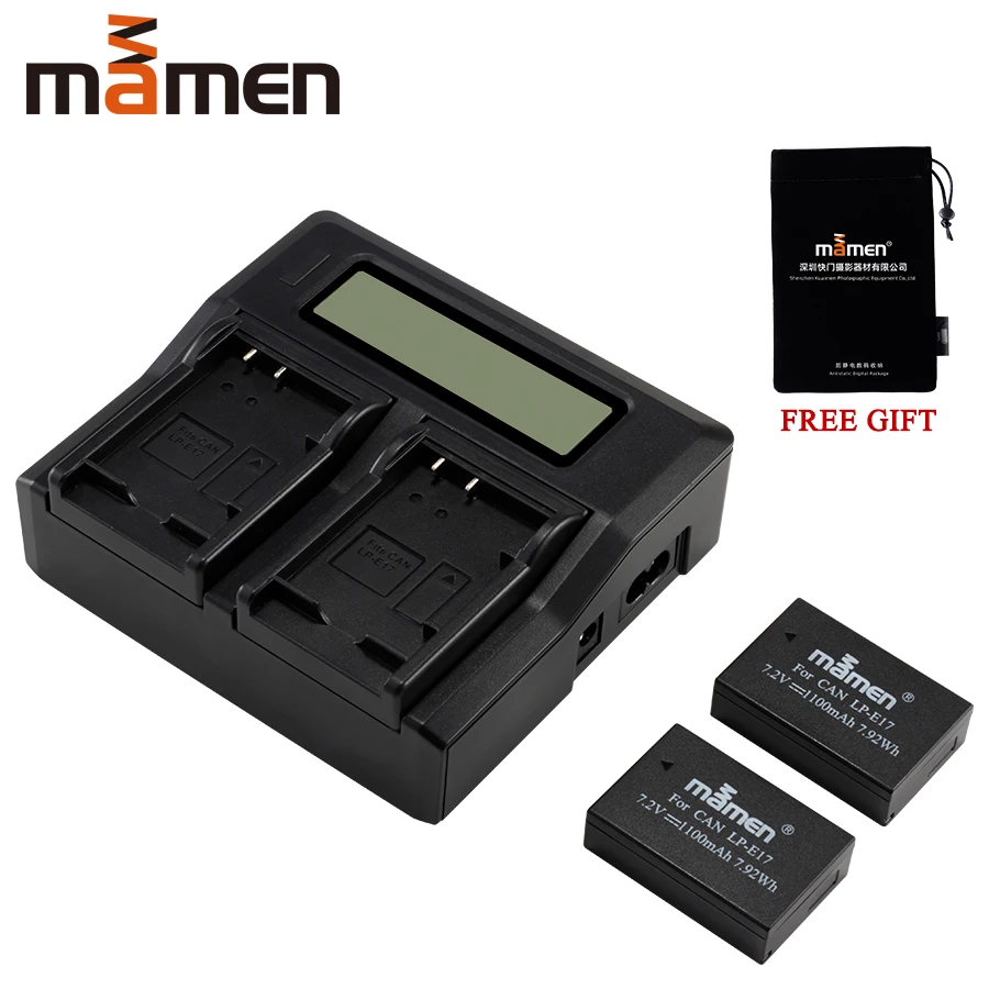 Mamen LP-E17 LPE17 LP E17 батарея для цифровой камеры+ ЖК-дисплей двойное зарядное устройство для Canon EOS M3 M5 M6 Kiss X8i 750D 760D T6i T6s 800D
