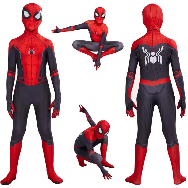 С «человеком-пауком» далеко от дома Питер Паркер костюм зентай для косплея супергероя-паука Боди Комбинезоны Костюм Для Хэллоуина