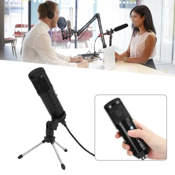 

microfono BM858 Condenser Microphone Omnidirectional Single Mic with Shock Absorption Bracket karaoke microphone mic