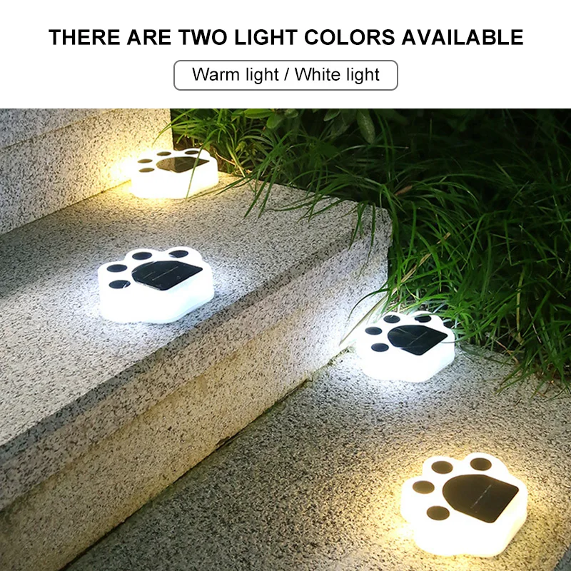 New LED Solar Sensor Light Outdoor Street Paths Animal Cat Paw Print Light Garden Decoration Lighting Footprint Waterproof Light solar wall lights outdoor