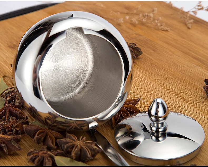 Stainless Steel Seasoning Storage Jars Kitchen Salt Sugar Pepper Spices Condiment Container Seasoning Organizer Storage Bottles