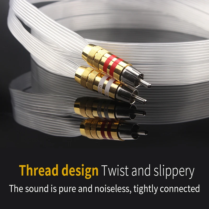 US $29.45 Xangsane Audiophile Hifi Ribbon OCC SilverPlated Audio Cable Signal Cable 2rca2rca Lotus Plug Cable 2 Plug Versions