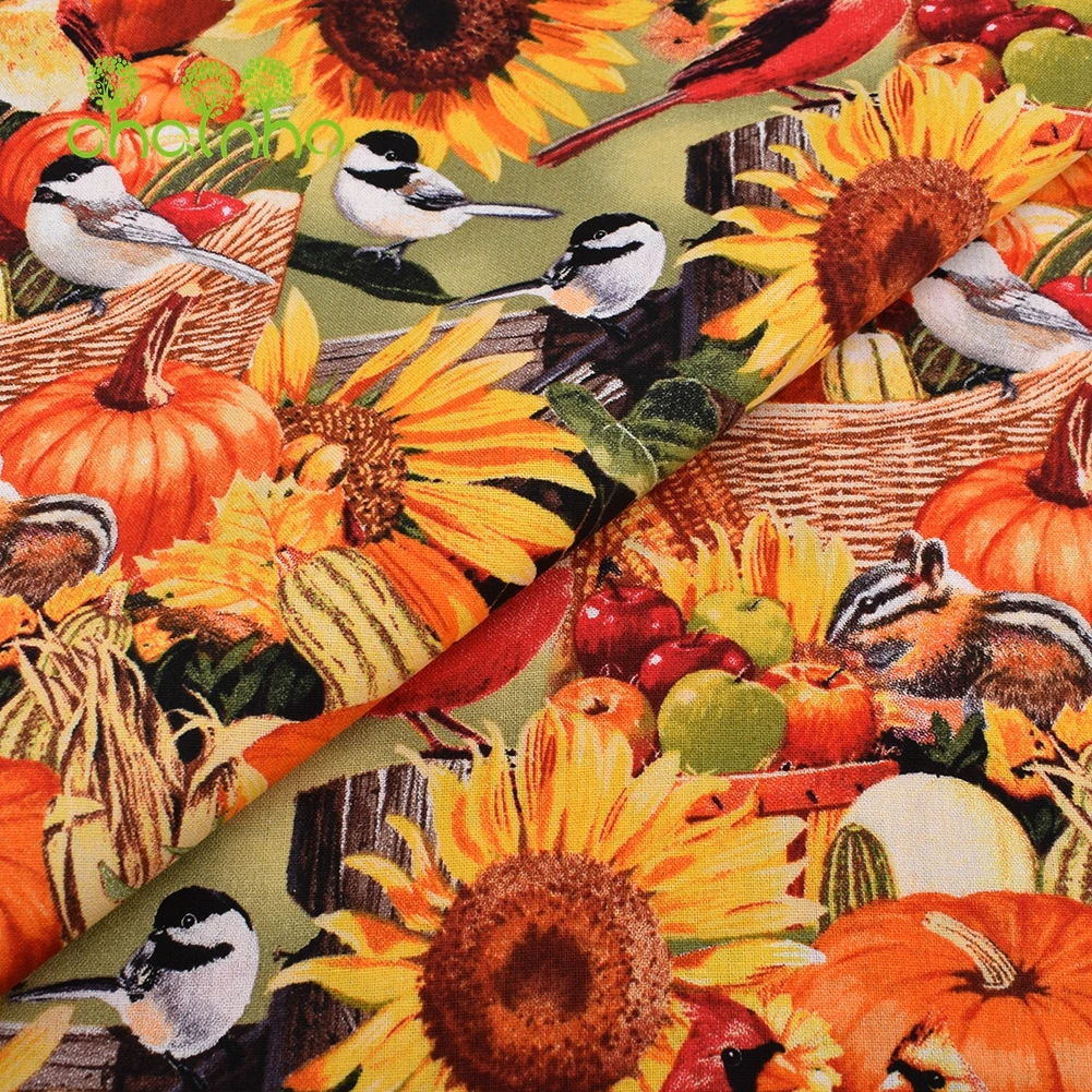 Chainho,Plain Cotton Fabric,Patchwork Cloth,Orange Color Series Of Handmade DIY Quilting & Sewing Crafts,Cushion,Bag Material