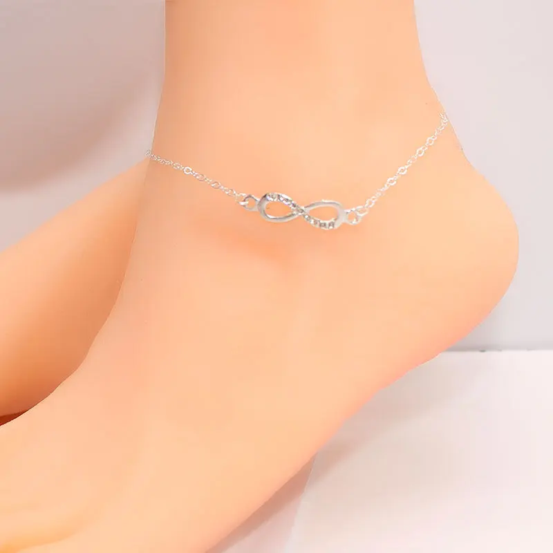 

New Products Accessories Yiwu Small Commodity Place of Origin Supply of Goods Foot Ornaments Micro Pave 8-Word Creative-Anklet K
