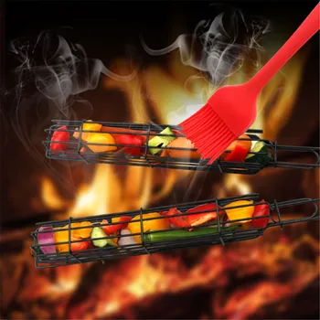 

BBQ Grill Mesh Stainless Steel Barbecue Meshes Portable Fish Grilling Mesh Barbecue Basket BBQ Tools Kitchen Accessories