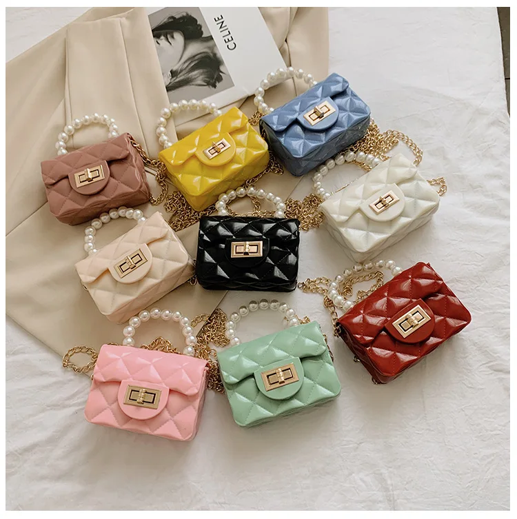 Dikaril Women Mini Handbag New Elegant Shoulder Messenger Portable Chain Bag Girl Cute Bag Pearl Crossbody Rhombus Small Bags