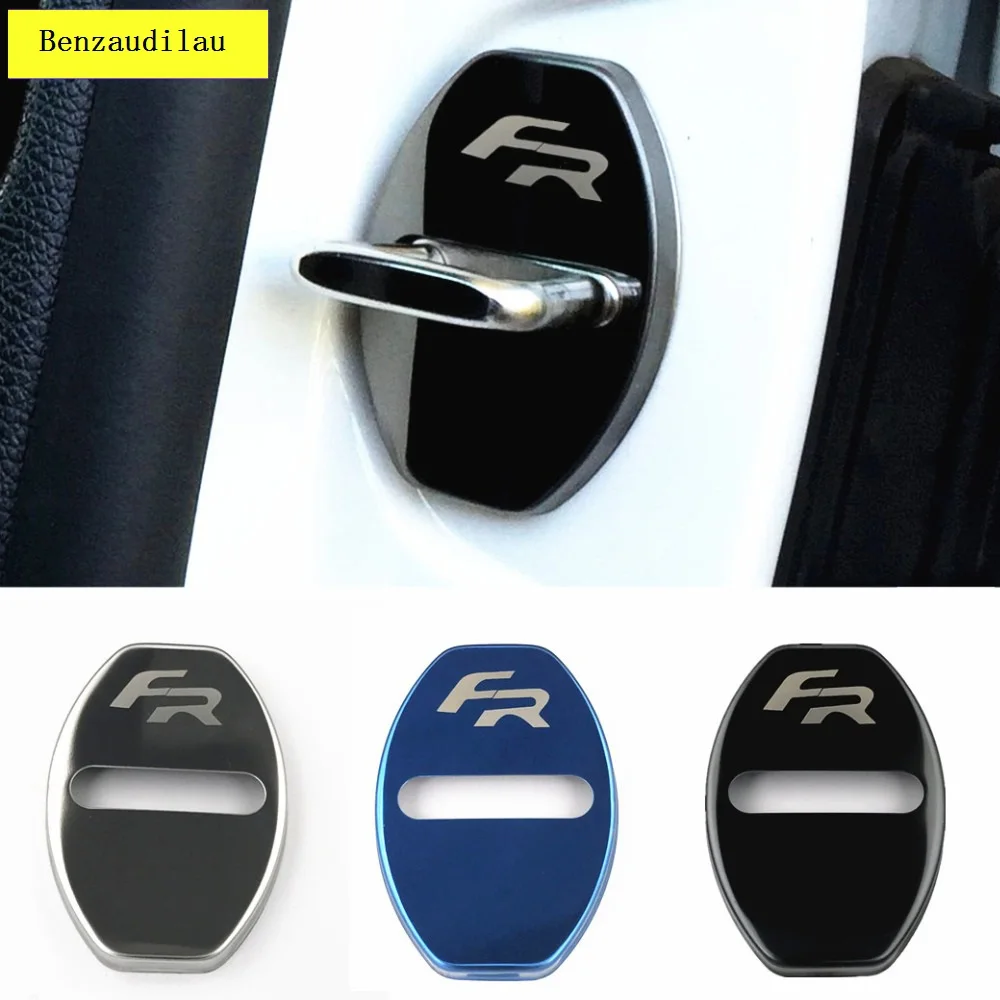 Автомобильный-Стайлинг дверного замка крышка из нержавеющей стали наклейка