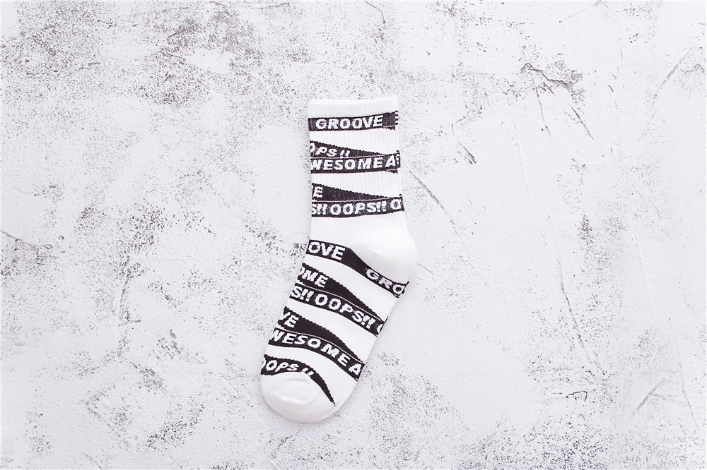 Женские хипстерские носки в стиле Харадзюку с надписью «OOPS» и рисунком «Groove», вечерние носки унисекс для клуба, скейтборда, уличных танцев
