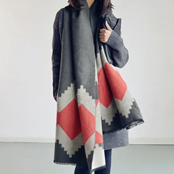 

Winter Women Scarf Long Scarf Ring Korean Small Pineapple Long Scarf Female Fashion Imitation Cashmere Knit Bib Wild