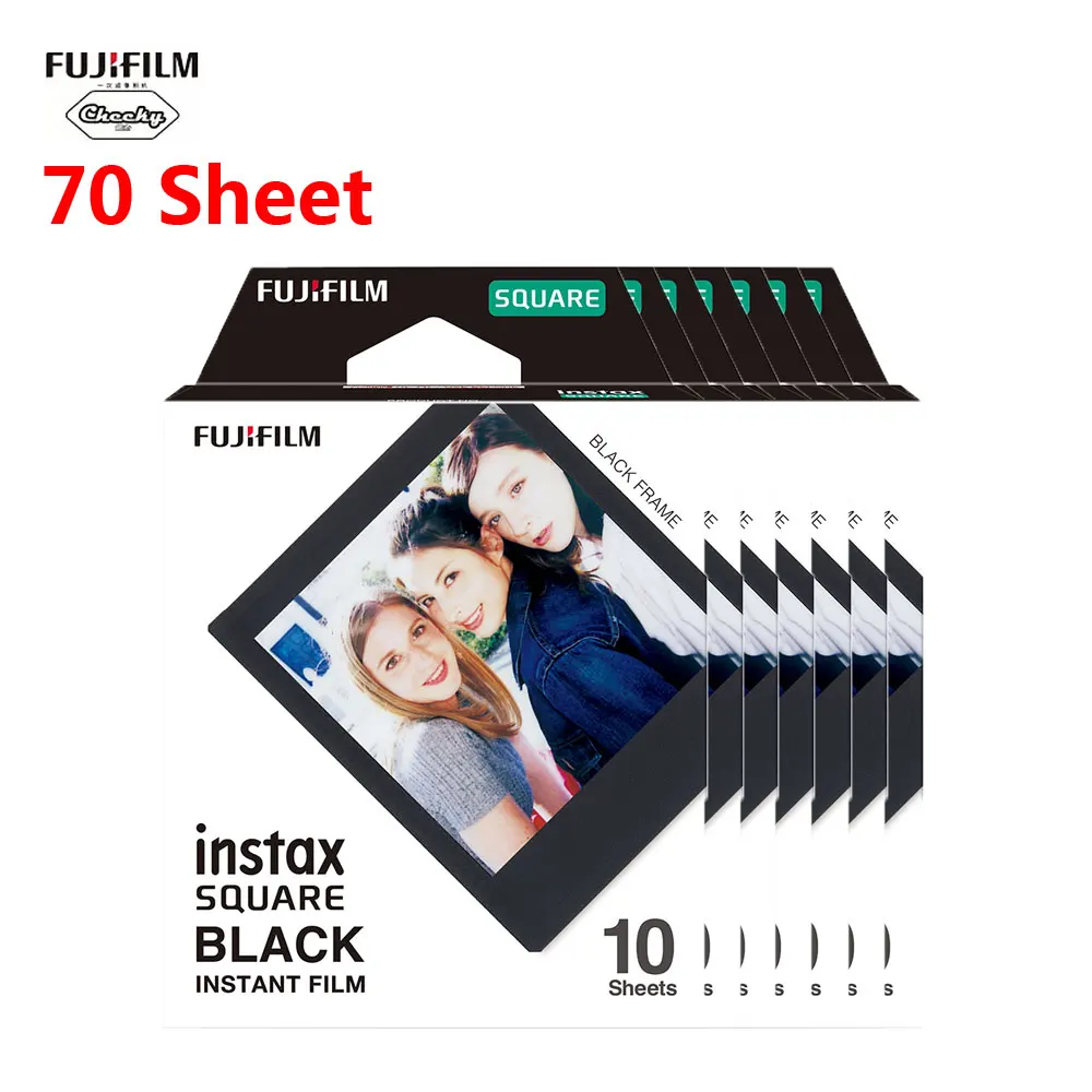 80 листов Fuji Fujifilm Black Edge instax Mini пленка для Fujifilm instax SQUARE SQ20/SQ10/SQ6 SHARE SP-3 SQ принтер фотопленка - Цвет: 70 Sheets