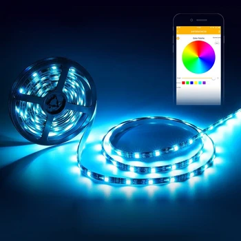

NEWKBO LED 5050RGB Wifi Smart Strip Lights Work with Remote-Controlled WiFi Control App & Alexa Assistant Lamp