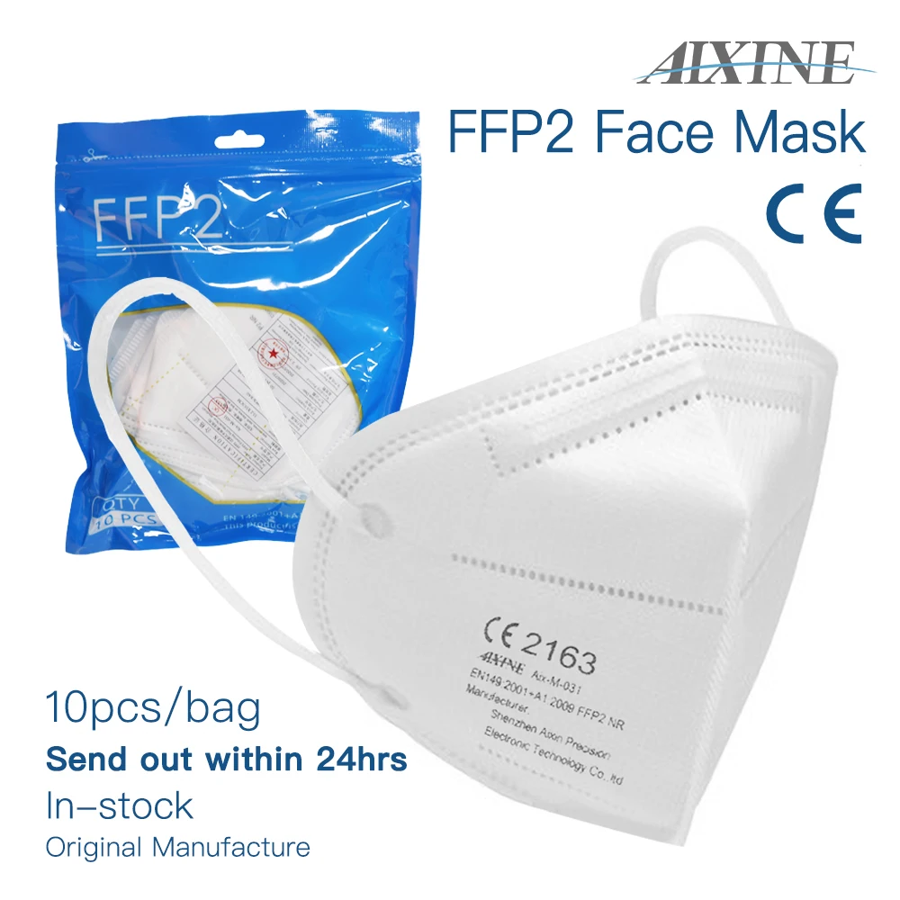 Aixin 10-50 Uds certificado por la CE, a prueba de polvo FFP2 máscara 5-capa de protección desechable máscara transpirable Anti-contaminación máscaras