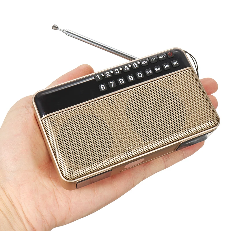Gold Беспроводной Bluetooth динамик FM/TF/USB Радио Портативный динамик радио Mp3 Воспроизведение звука запись - Цвет: Gold