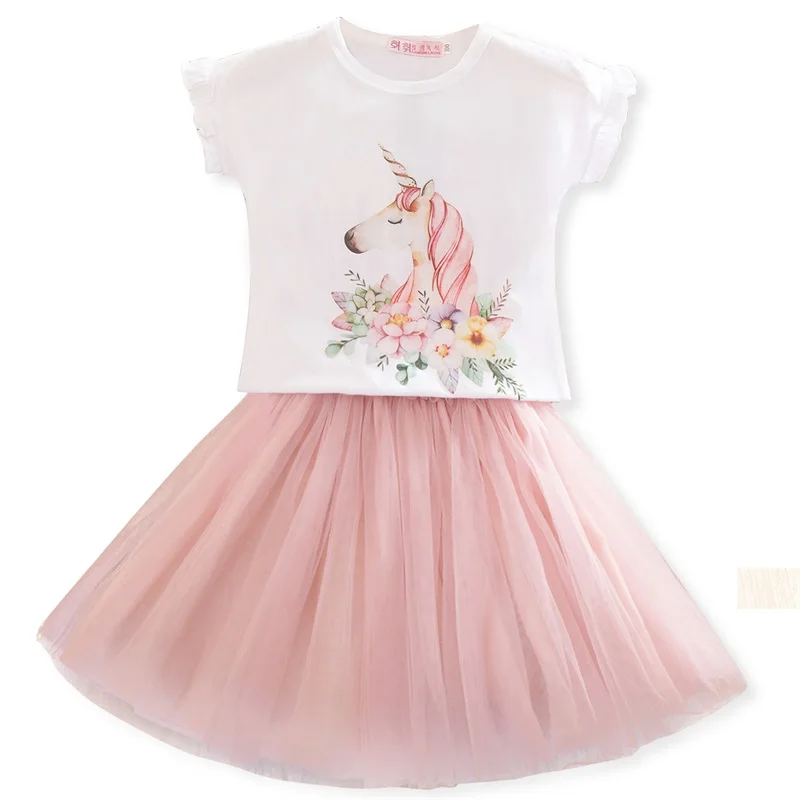 Style 1 Pink Модное платье с единорогом для девочек, детская одежда, детские кружевные платья, костюм для маленьких девочек, летнее платье принцессы без рукавов - Цвет: Style 1 Pink