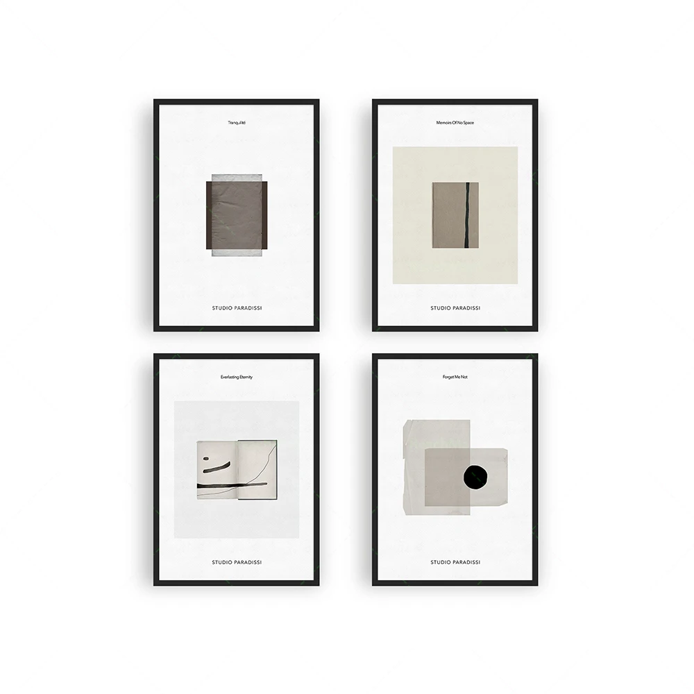 Современный печати набор плакатов 4 светильник Настенный декор минималистский