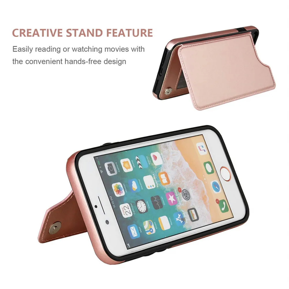 2 in 1 Unique Dual-use Card Wallet Flip Leather Phone Case For IPhone 7p/8p Shockproof Anti-scratch Lightweight Phone cover 