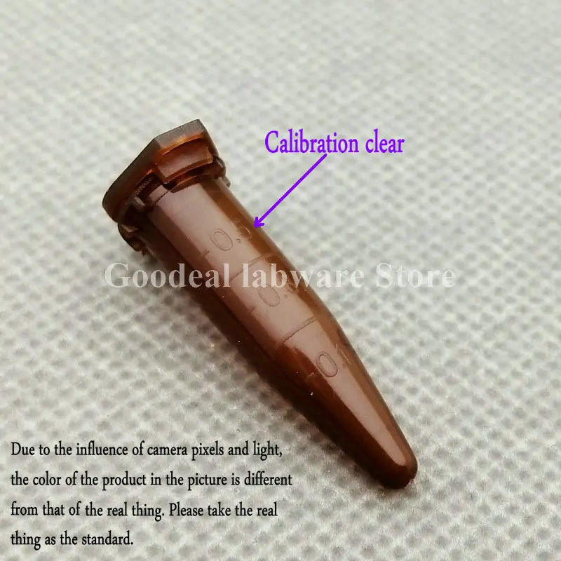 1000pcs/lot 0.5ml laboratory Brown Plastic Centrifuge Tube Light-proof V-bottom PCR tube with gland lid