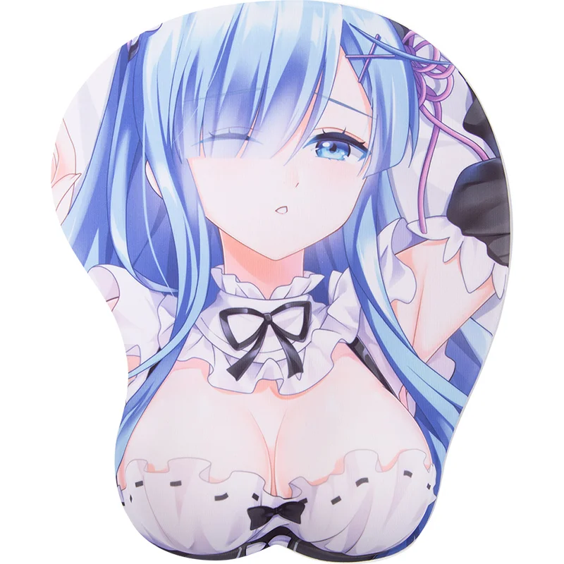 MGF мультфильм Rem 3D коврик для мыши на груди Re zero силиконовый коврик для запястья Япония Аниме привлекательная девушка коврик для мыши - Цвет: Насыщенный сапфировый