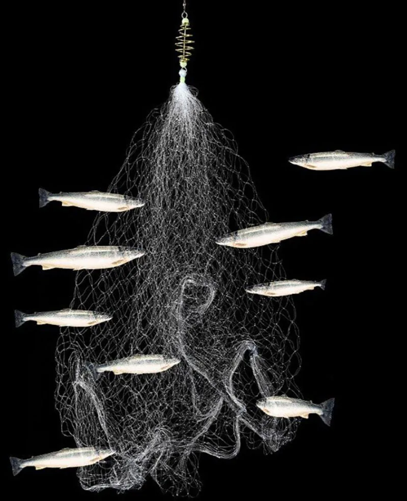 

Multi Size Fishing Net Hot Trap Mesh Luminous Netting Fishnet Tackle Design Copper Spring Shoal Cast Nets For Fishing Traps